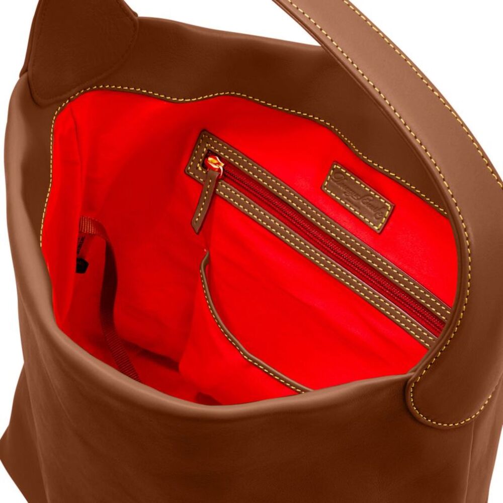 Dooney & Bourke Florentine Logo Lock Shoulder Bag - Chestnut - Picture 3 of 4